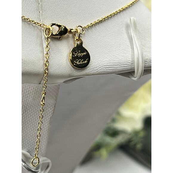 Lizzie Scheck Jewelry 14K Shiny Gold Plated Feather Pendant Chain Necklace - Picture 9 of 10